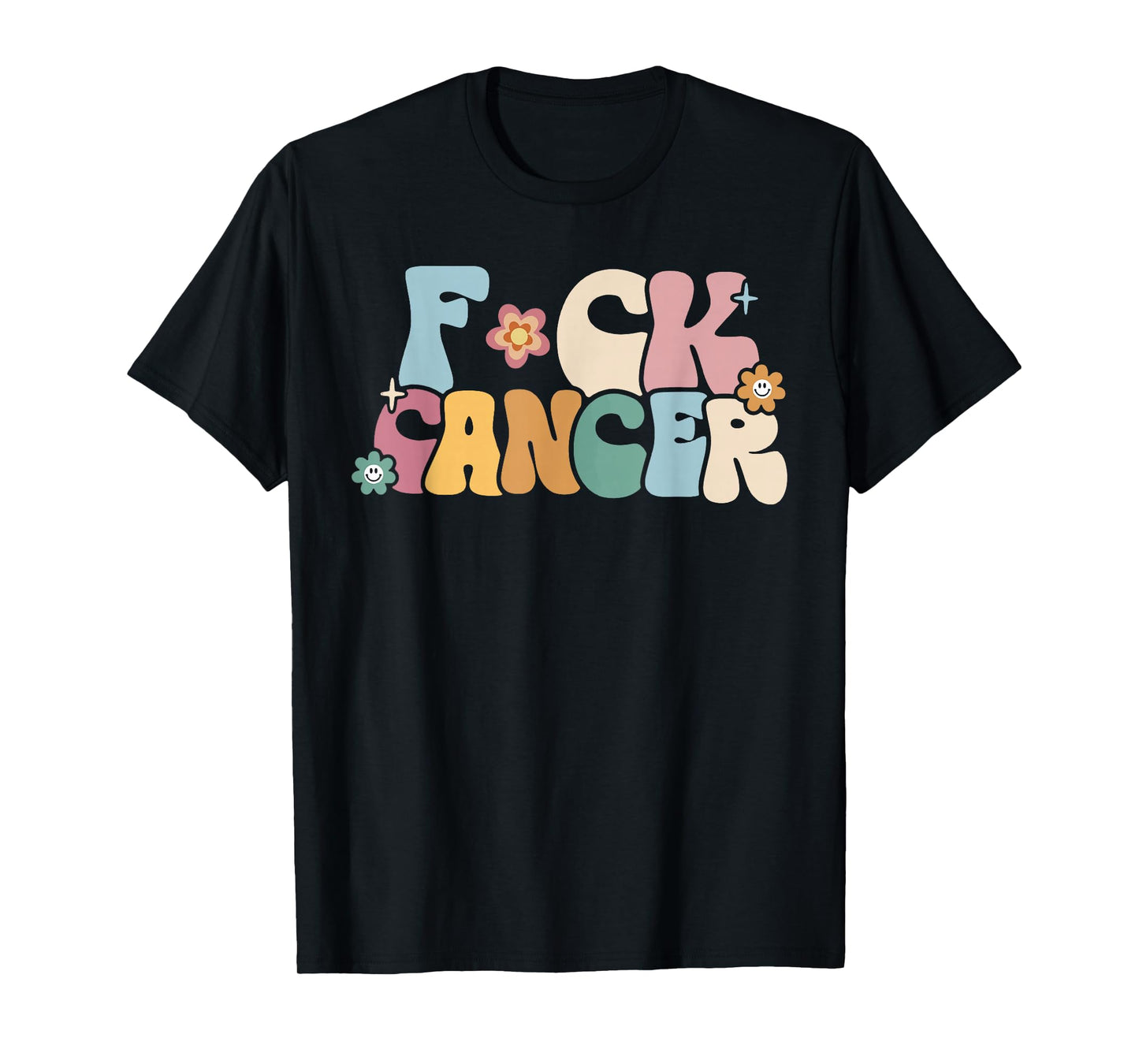F Ck Cancer Groovy Retro T-Shirt