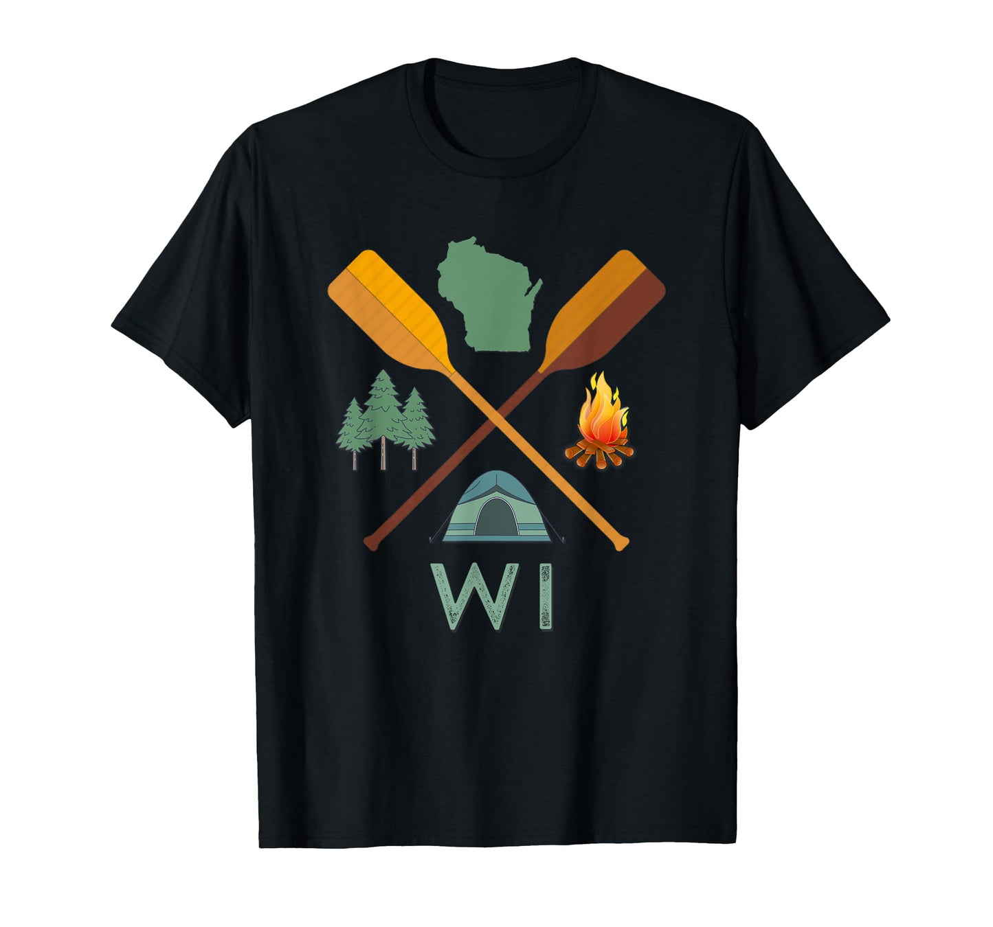 Wisconsin Camping, Canoeing, and Hiking, Nature T-Shirt T-Shirt