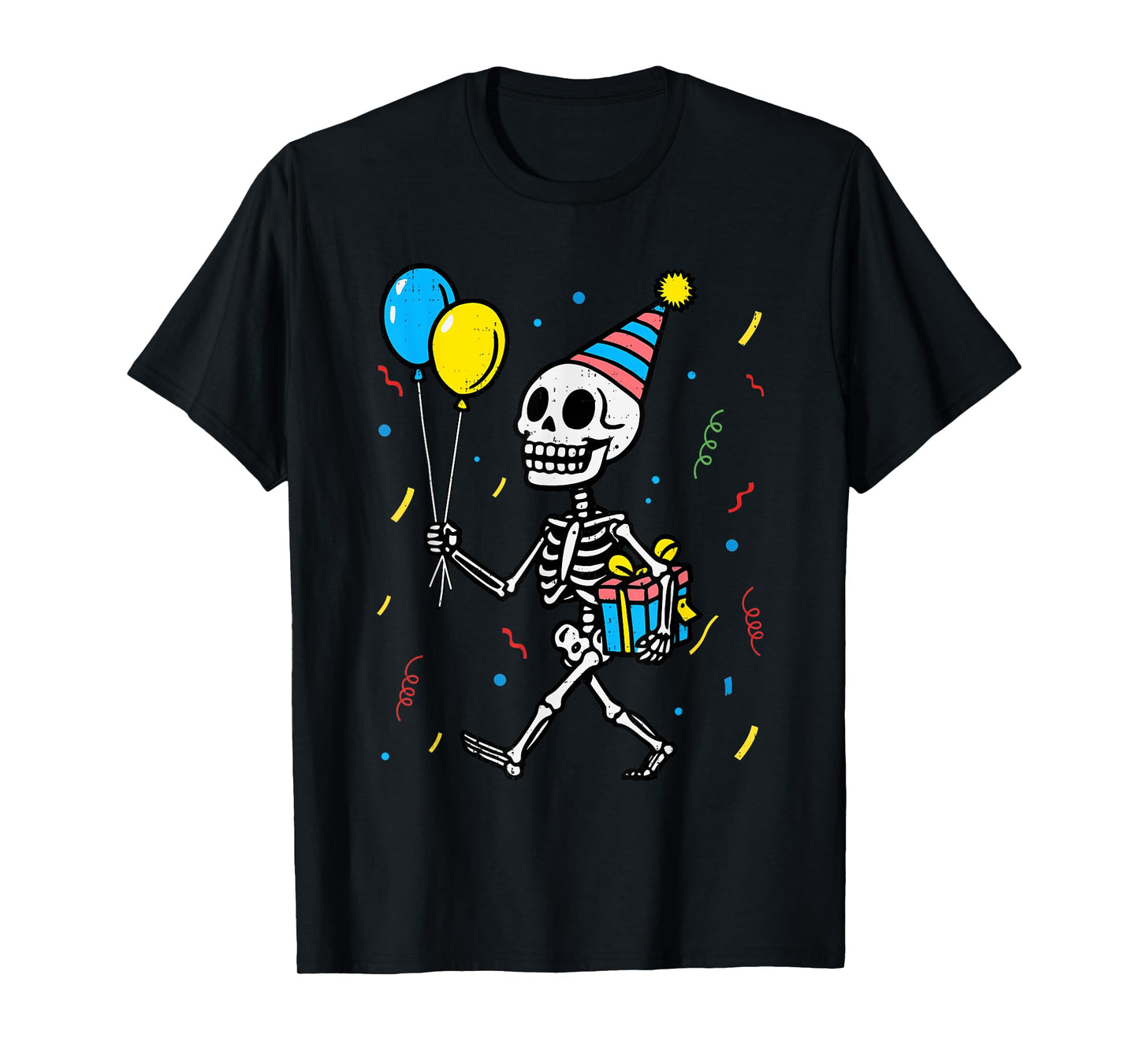 Skeleton Birthday Halloween Costume Boys Teens Girls Kids T-Shirt