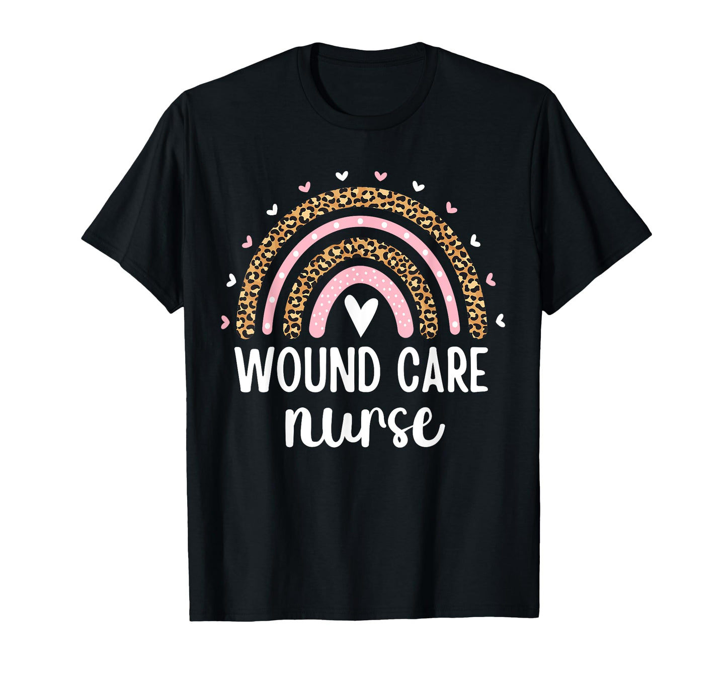 Wound Care Nurse Nursing Leopard Rainbow Wound Ostomy Nurse T-Shirt