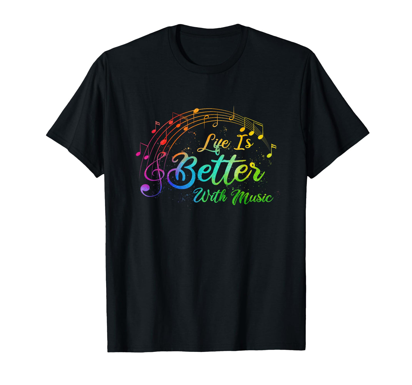 Life Is Better With Music Notes Teen Girl Women Musician T-Shirt