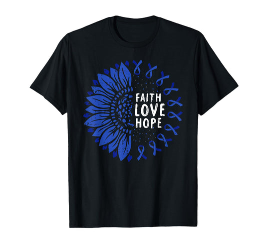 Faith Hope Love Colon Cancer Awareness Survivor Fighter Gift T-Shirt