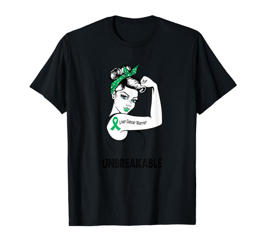 Liver Cancer Warrior Unbreakable Gift Awareness T-Shirt