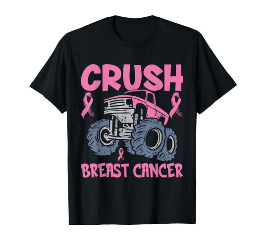 Crush Breast Cancer Awareness Truck pink Women Men Boys T-Shirt
