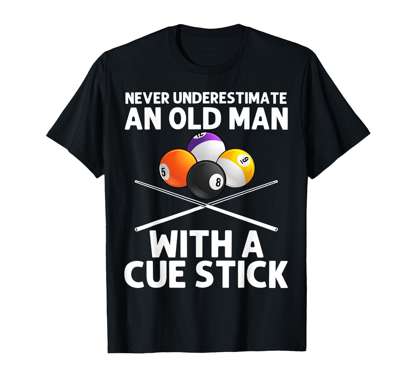 Best Billiard Art For Grandpa Men Billiard Lover Pool Player T-Shirt