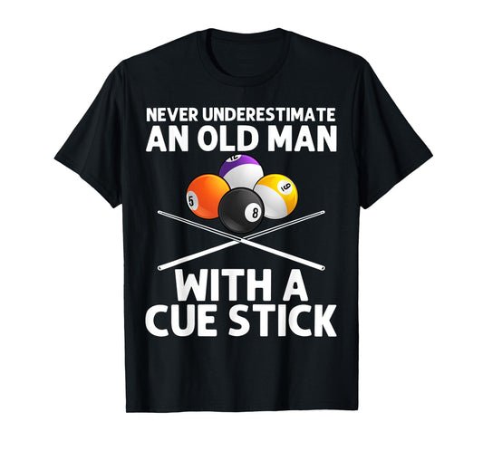 Best Billiard Art For Grandpa Men Billiard Lover Pool Player T-Shirt