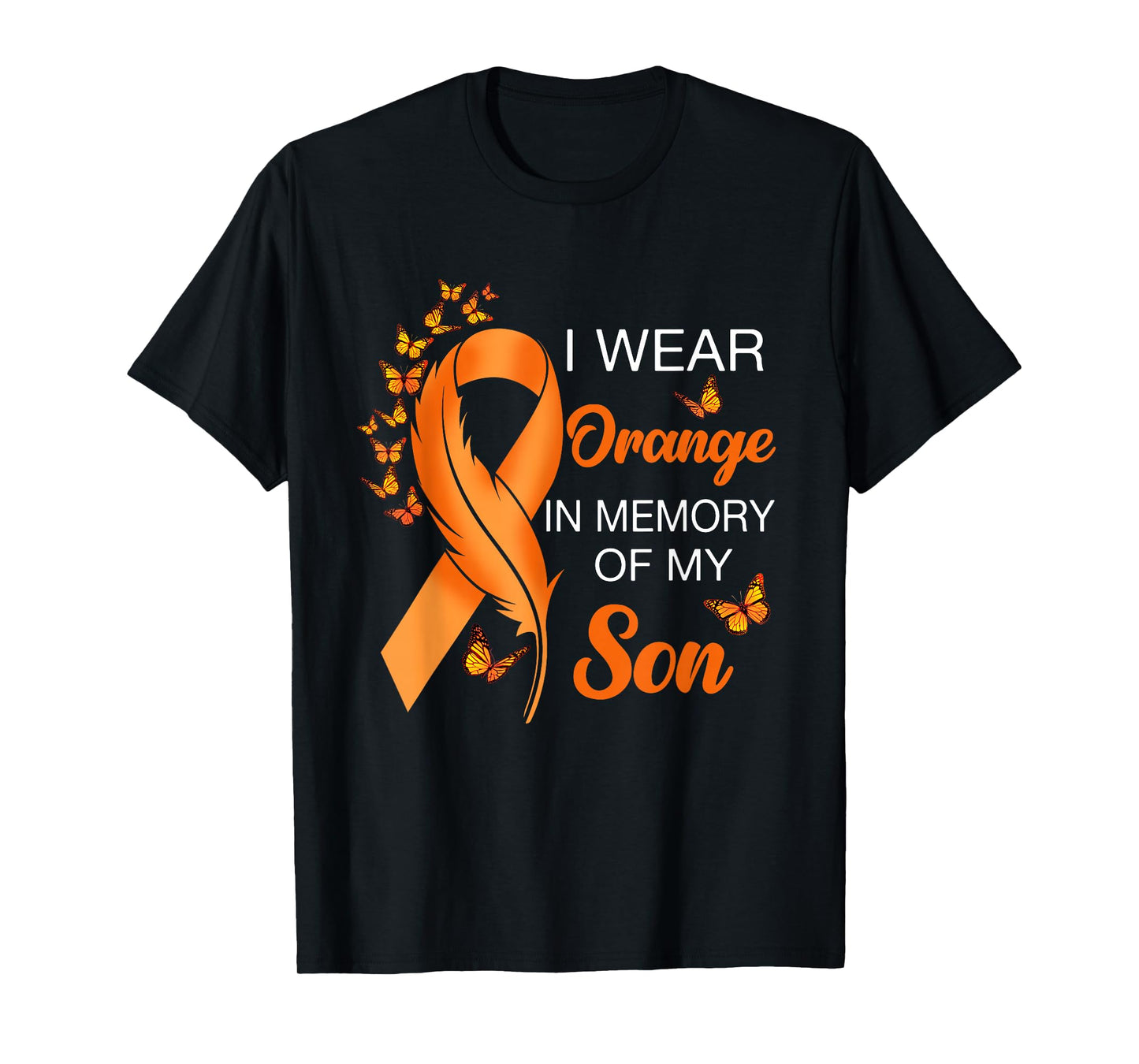 I Wear Orange In Memory Of My Son Leukemia Awareness Cancer T-Shirt