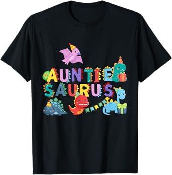 Auntie Saurus Rawr Dinosaur Family Matching T-Shirt
