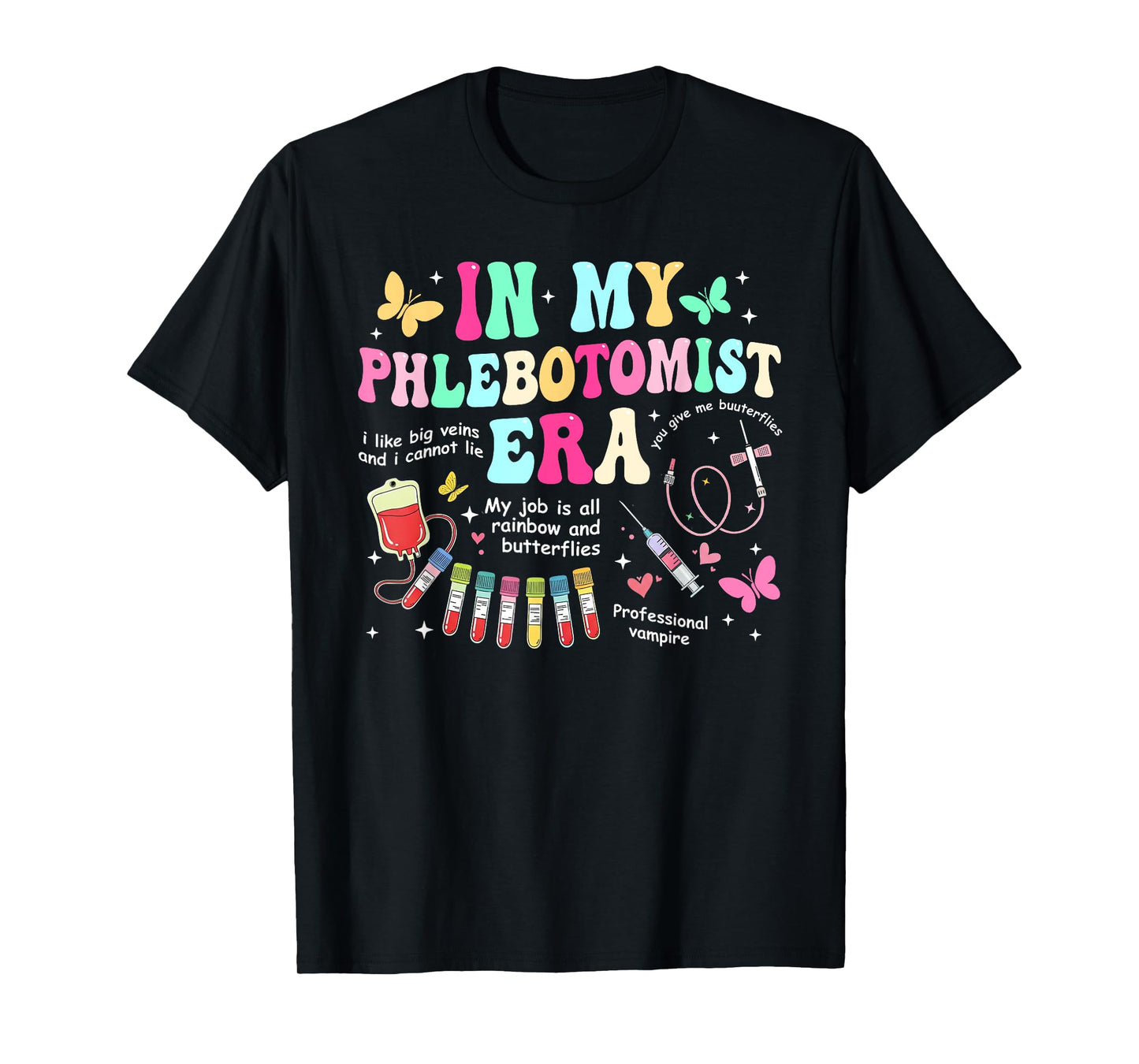 Groovy In My Phlebotomist Era Phlebotomy Tech Phleb Nurse T-Shirt