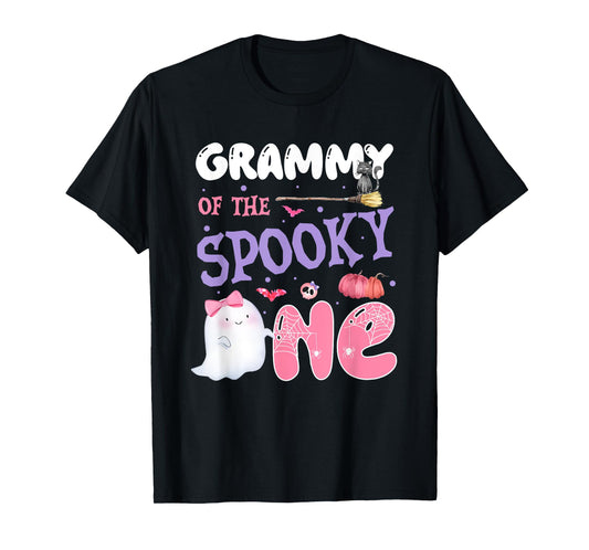 Grammy Of The Spooky One 1st Birthday Halloween Pink Ghost T-Shirt
