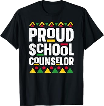 Proud School Counselor Africa Pride Black History Month T-Shirt