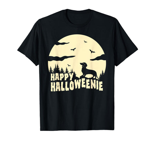 Dachshund Dog Halloween Costume Weiner Dog Moon Halloween T-Shirt