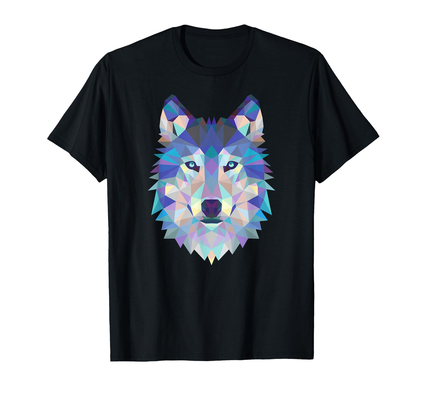 Cool Wolf Face Geometric Art Wildlife Animal Lovers T-Shirt