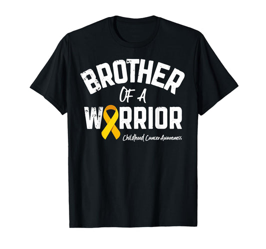 Brother Of A Warrior Childhood Cancer Awareness Boys Men T-Shirt