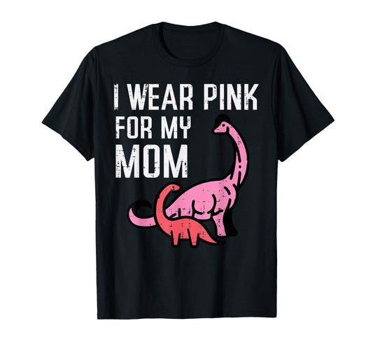 Dinosaurs Wear Pink For Mom Breast Cancer Awareness Boys T-Shirt