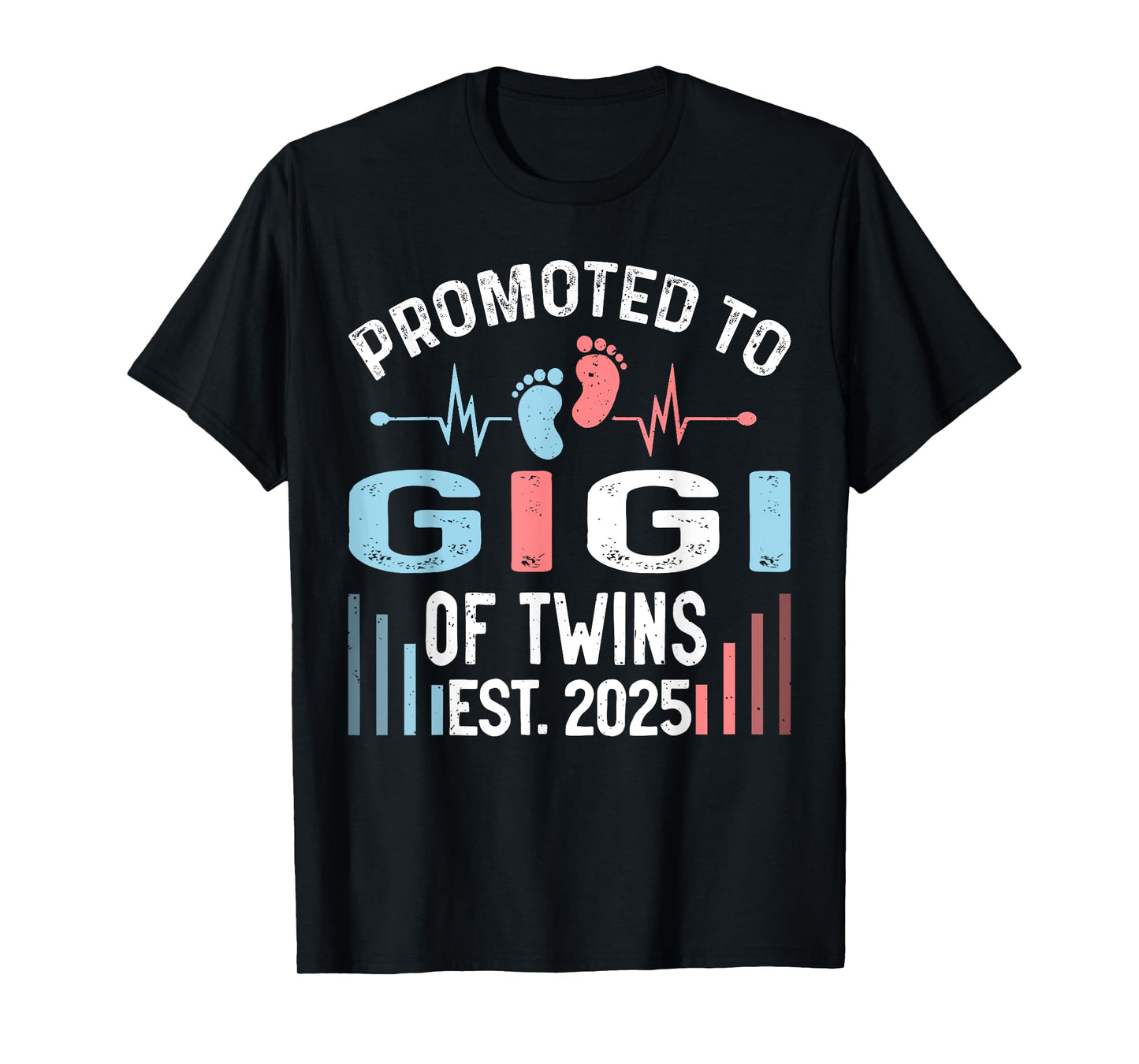 Promoted To Gigi Of Twins Est 2025 Twin Baby Shower T-Shirt