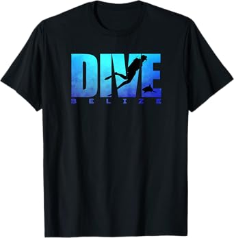 DIVE BELIZE Scuba Diver Shark Diving Snorkeling Caribbean T-Shirt