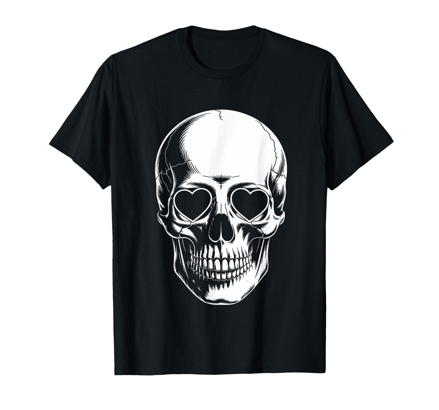 Skull Skeleton Heart Eyes Bones Lazy Halloween Costume T-Shirt