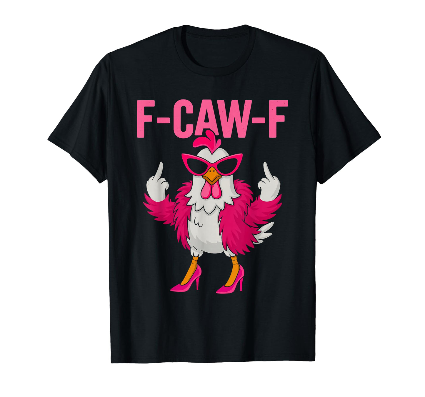 Retro F-Caw-F Black Bird Crow Funny Crow Bird Cawing Grunge T-Shirt