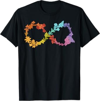 Floral Neurodiversity Infinity Symbol Autism Awareness T-Shirt