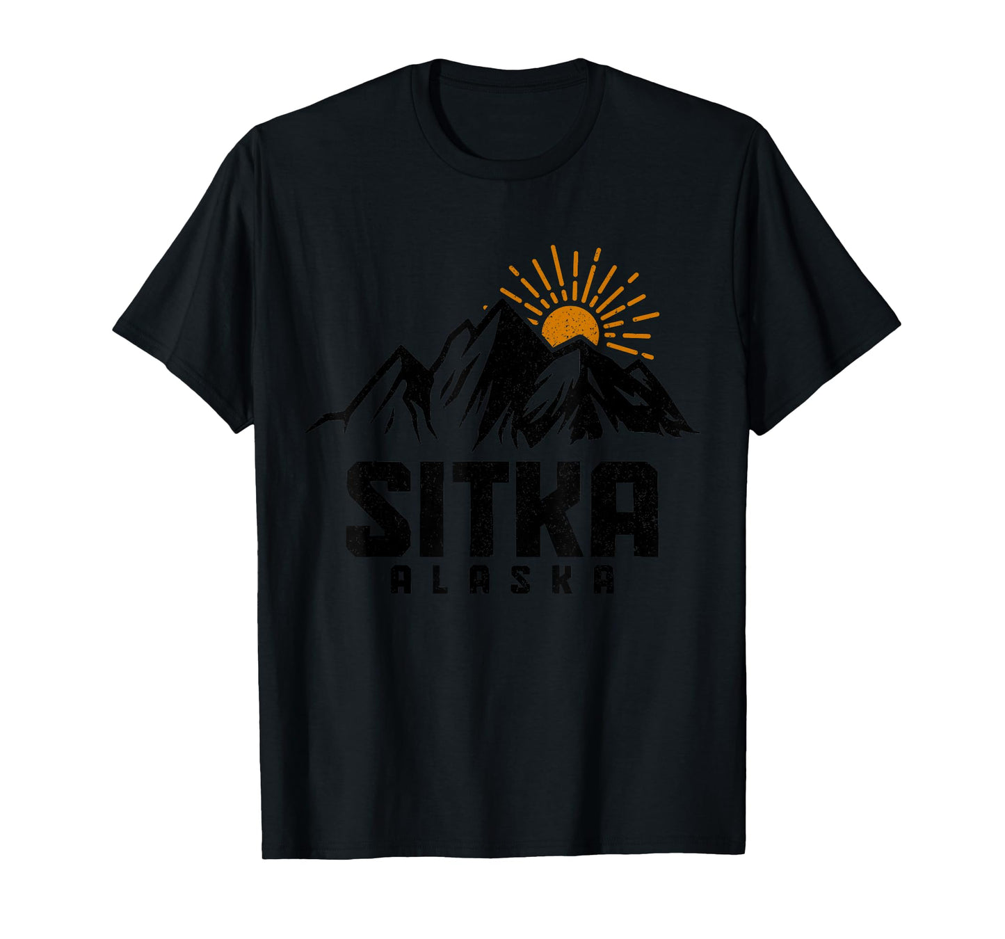 Sitka Alaska Vintage Mountains Sunset Hiking Nature T-Shirt
