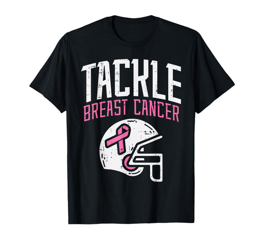 Tackle Breast Cancer Football Breast Cancer Awareness Gift T-Shirt