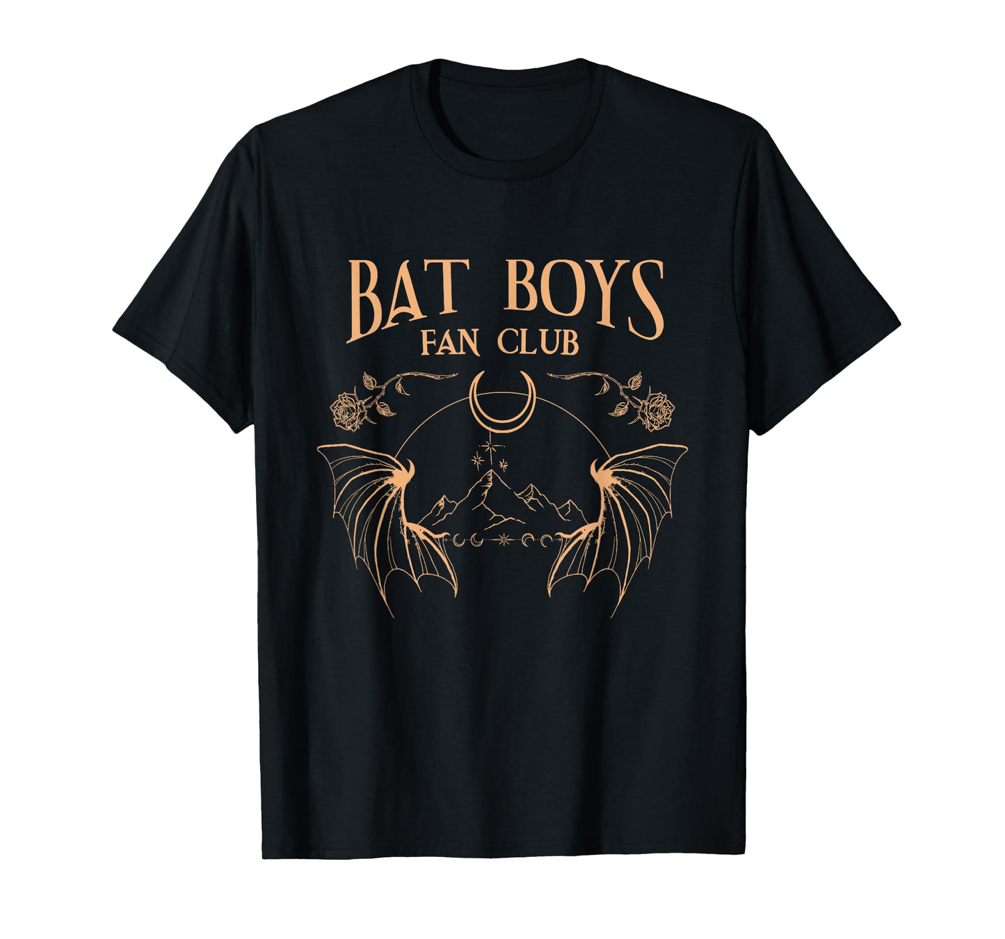 Bat Boys Fan Club Moon Roses Fantasy Fae Wings T-Shirt