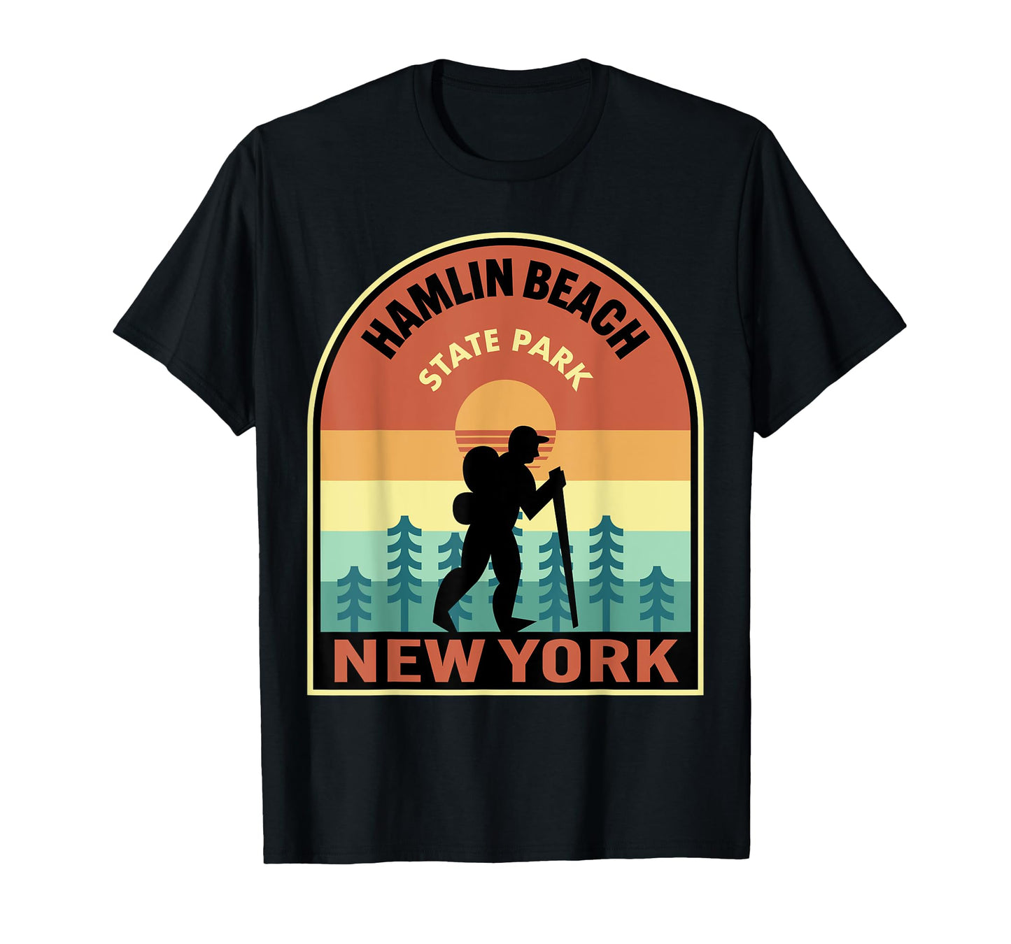 Hamlin Beach State Park New York Retro Hiking Men Women Kids T-Shirt