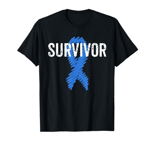 Colon Cancer Survivor Awareness Colonoscopy Blue T-Shirt