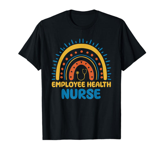 Cute Employee Health Nurse Boho Rainbow Occupational Health T-Shirt