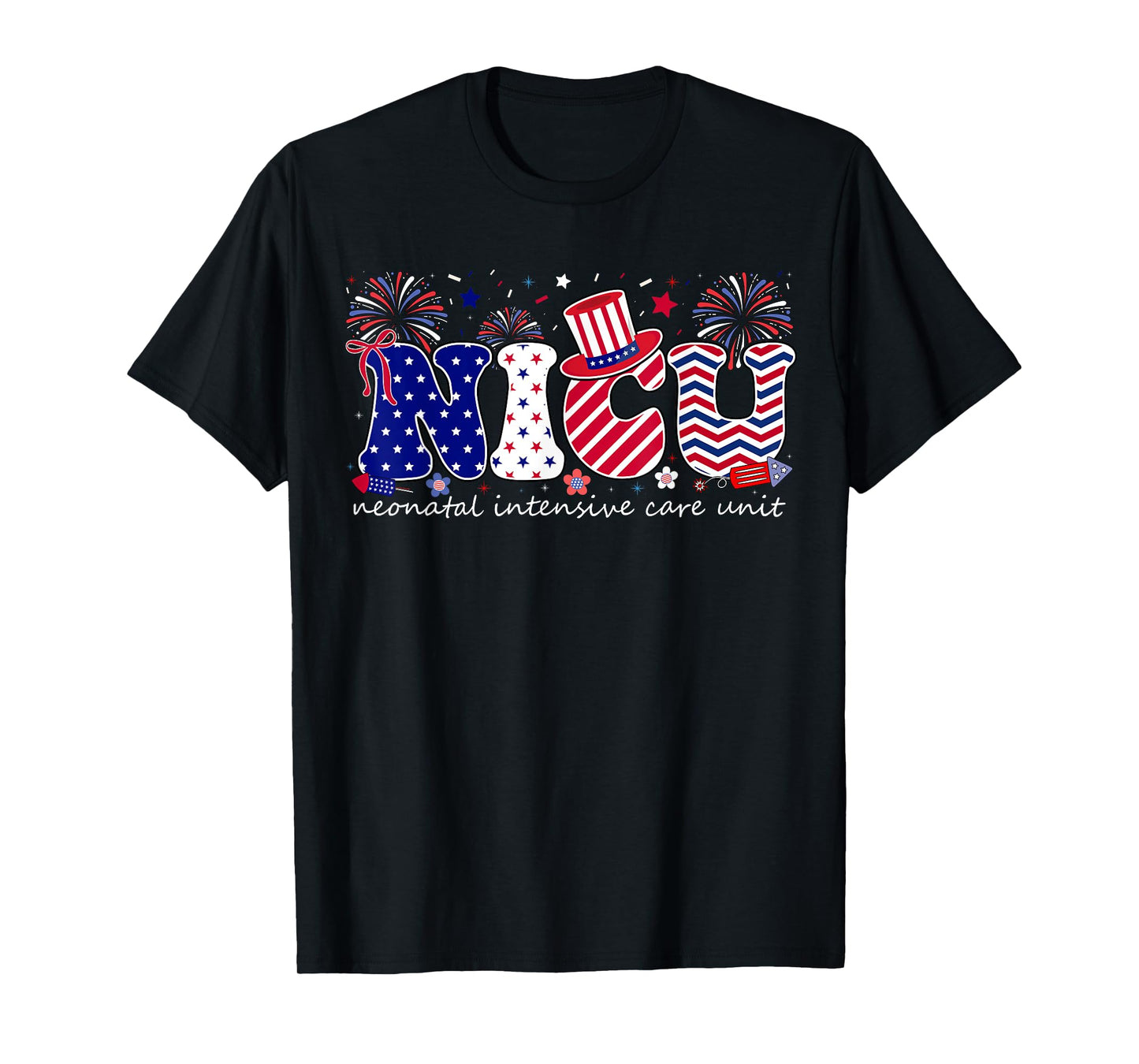 NICU Nurse 4th Of July American Flag Patriotic Nicu Nurse T-Shirt