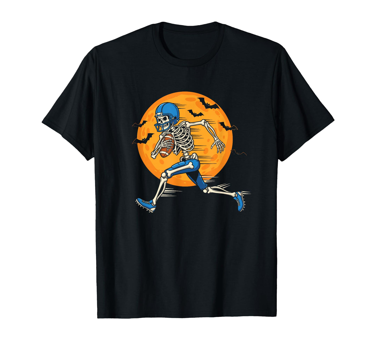 Skeleton Football Player Spooky Halloween Sports Outfit T-Shirt