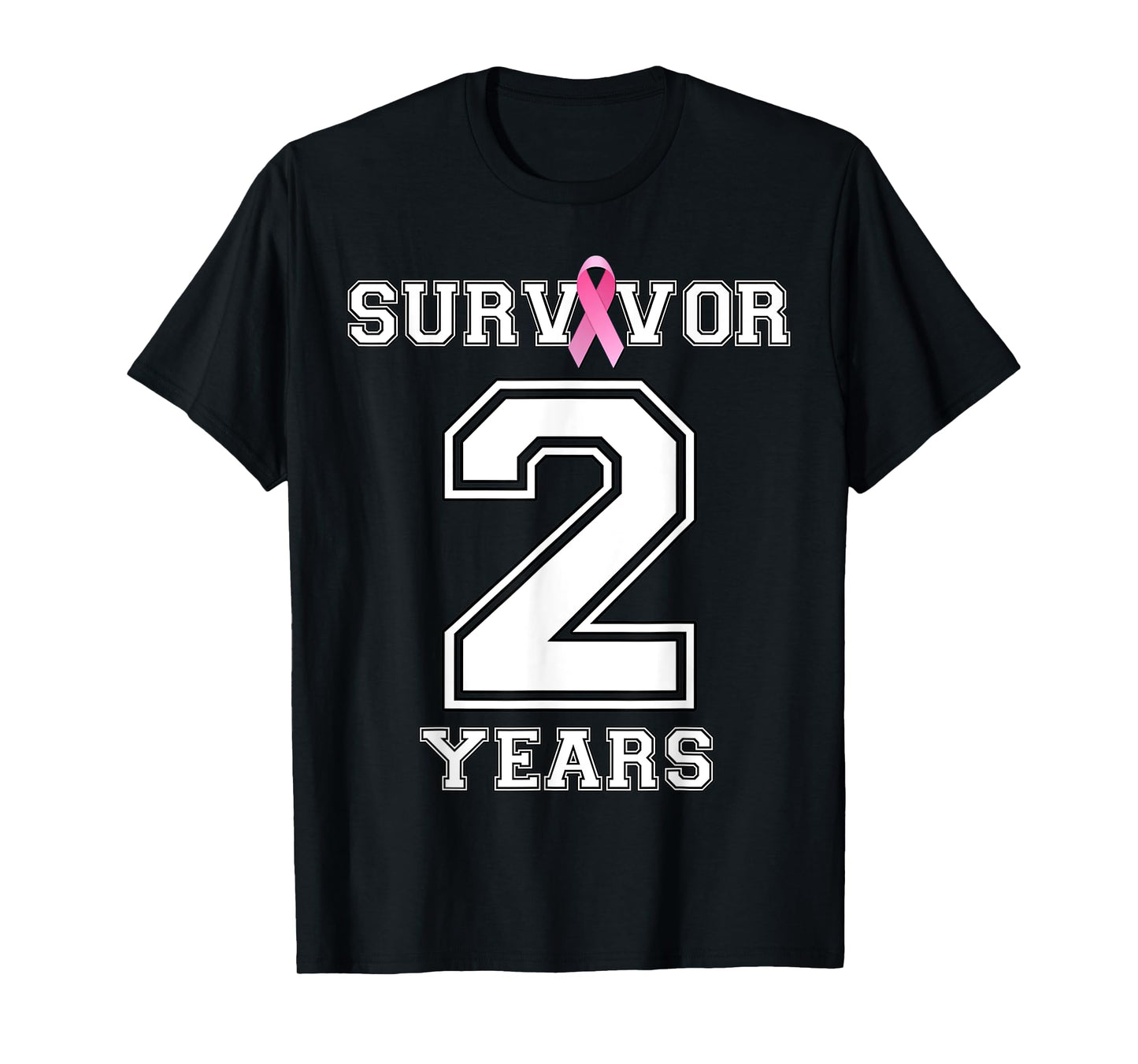 2 Years Breast Cancer Survivor Gifts For Women Pink Ribbon T-Shirt