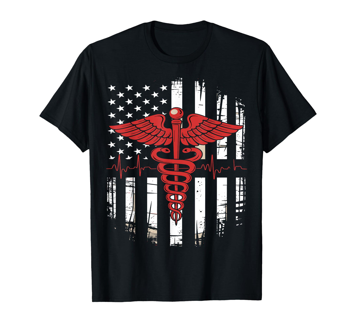 Thin Red Line USA Flag Nurse T-Shirt