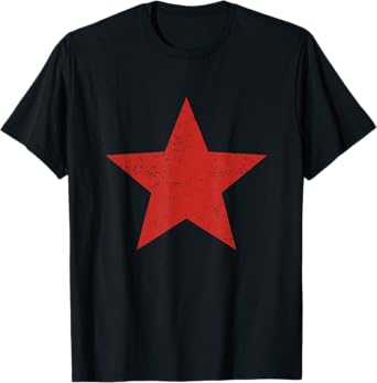 Grunge Alternative Distressed Red Star 90s rock band music T-Shirt