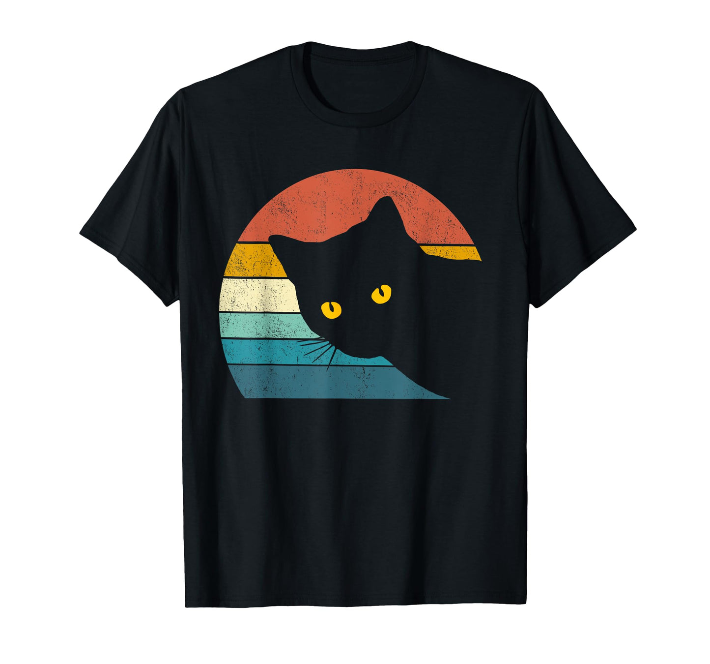 Vintage Black Cat Lover, Retro Style Cats Gift T-Shirt