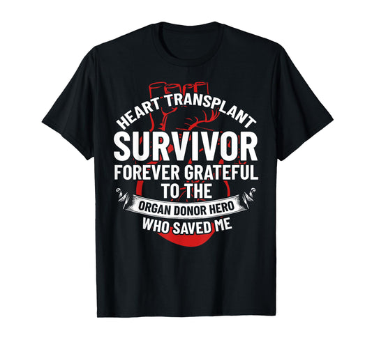 Heart Transplant Survivor Heart Transplant Design T-Shirt for Women, Heart Transplant Recipients, Black, Small, Short Sleeve