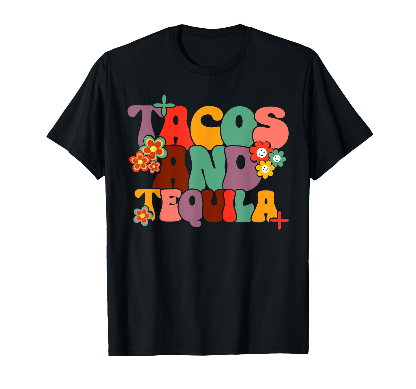 Tacos And Tequila Cinco De Mayo Groovy Mexican Drinking T-Shirt