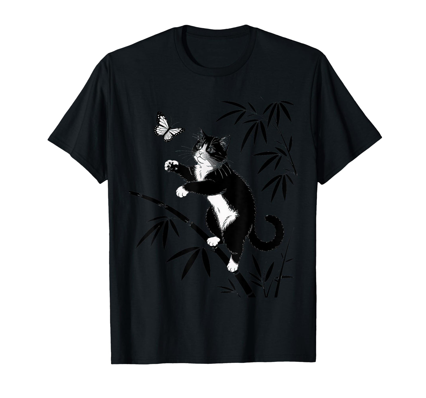 Cat Japanese Emaki Traditional Scroll Narrative Nature Scene T-Shirt