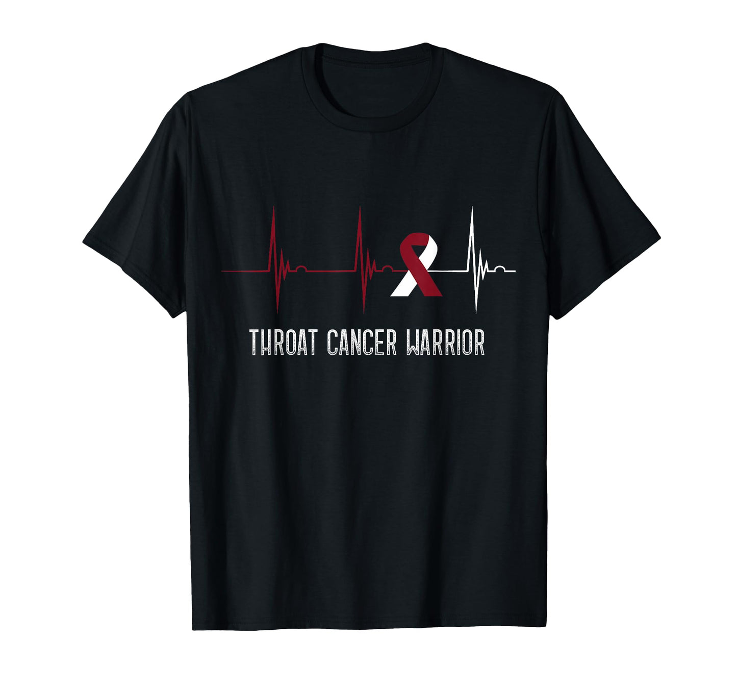 Throat Cancer Warrior Heartbeat EKG Pulse Throat Cancer T-Shirt