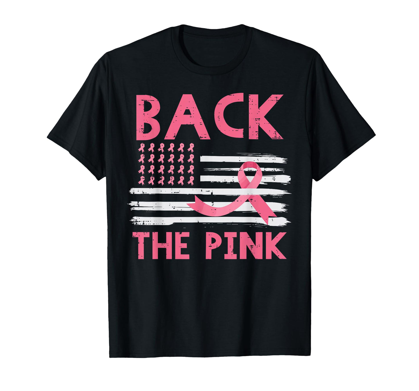 Breast Cancer Ribbon Flag Back The Pink Aware Women Men Kids T-Shirt