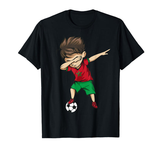 Dabbing Soccer Boy Morocco Jersey Shirt - Moroccan Football