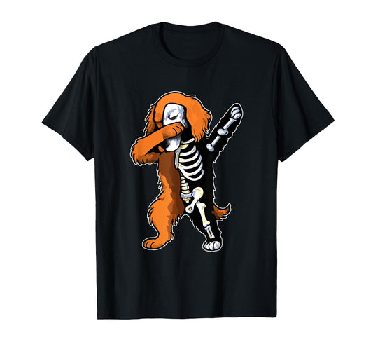 Dabbing Irish Setter Half Skeleton Halloween Costume Owner T-Shirt