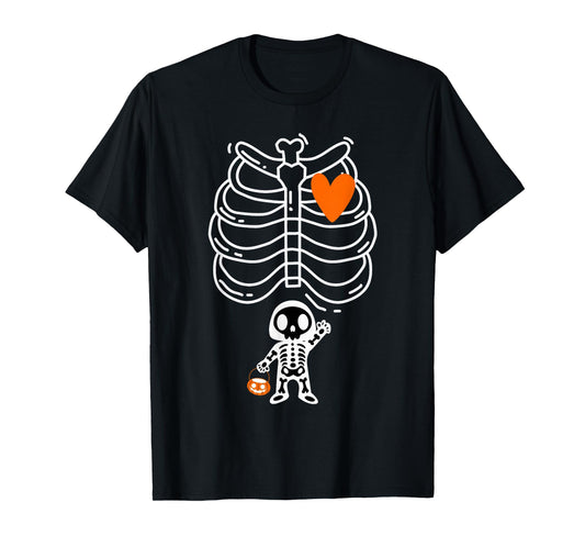 Baby Shower Skeleton Halloween Pregnancy Annoucement Mom T-Shirt