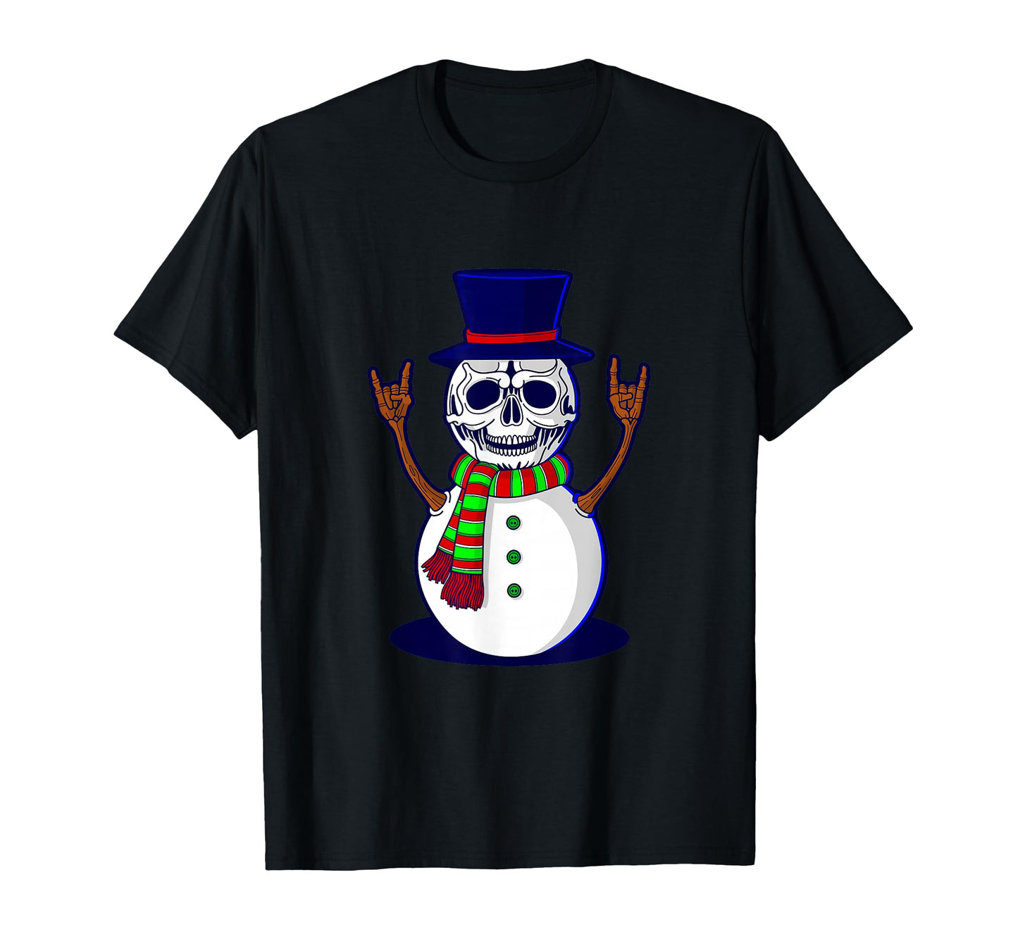 Gothic Christmas Skeleton Snowman gothmas spookmas Skull T-Shirt