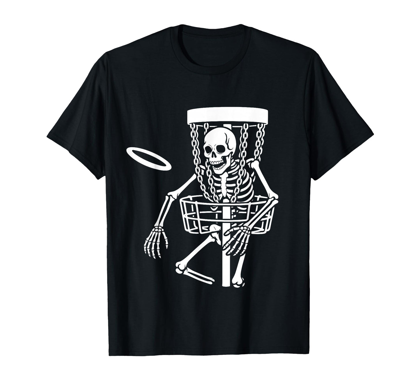 Spooky Disc Golfing Skeleton Halloween Disc Golf Lovers T-Shirt