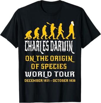 Charles Darwin Origin Species World Tour Evolve Science Geek T-Shirt