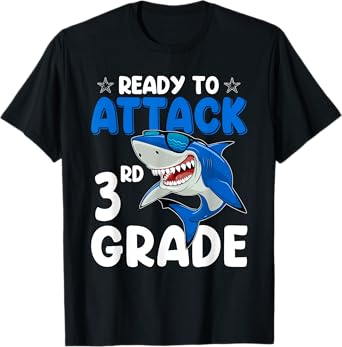 Ready To Attack 3rd Grade Shark Third Grade Teacher Student T-Shirt