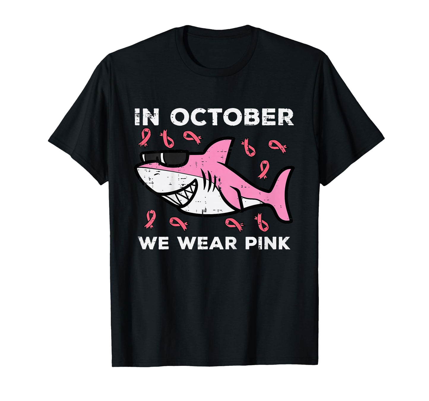 Kids Breast Cancer Shark October We Wear Pink Toddler Boys Kids T-Shirt