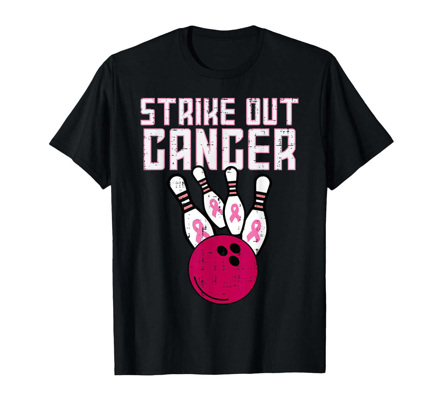 Strike Out Breast Cancer Bowling Awareness Men Women Kids T-Shirt